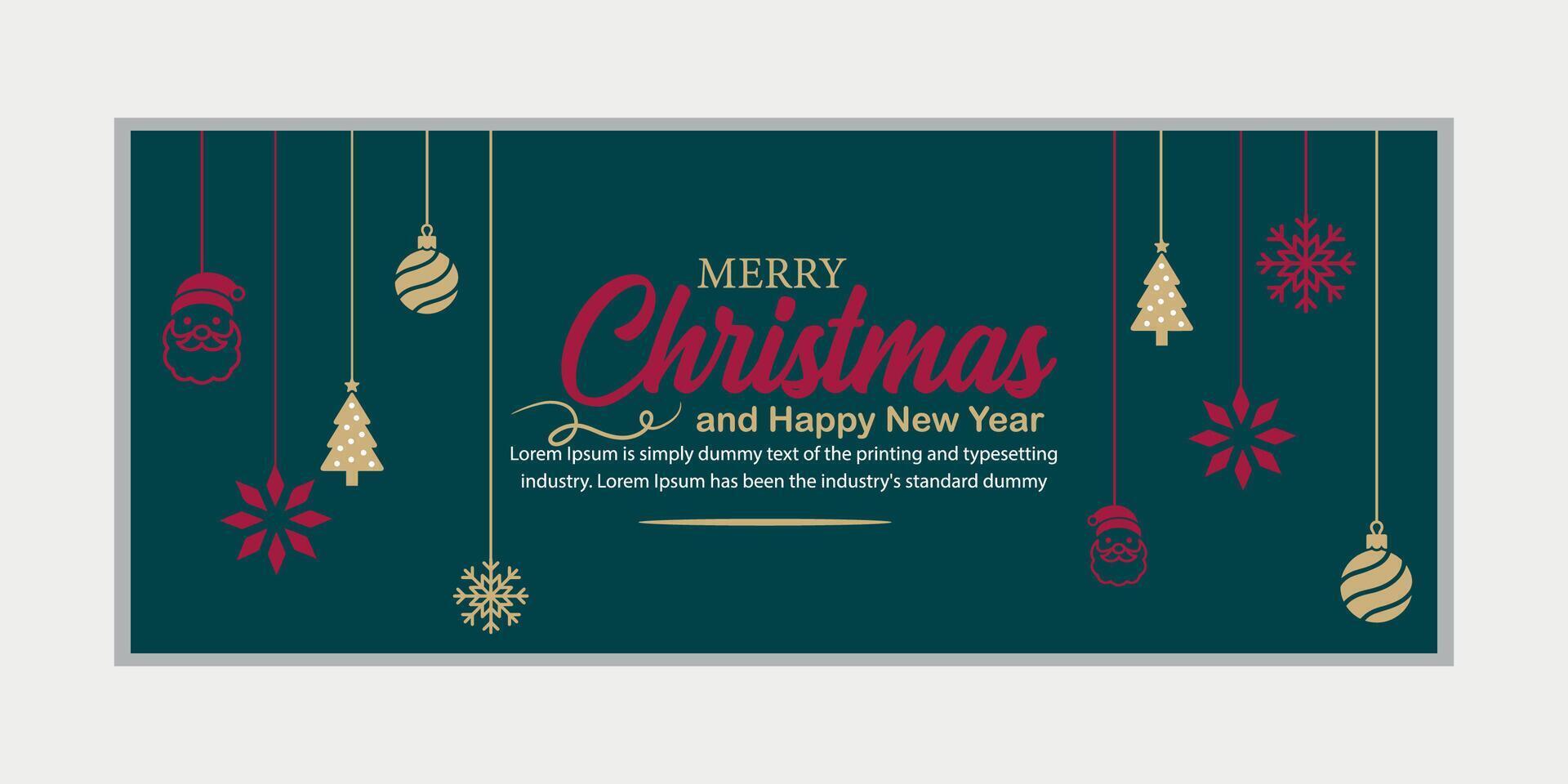 merry christmas banner set and happy new year banner, social media cover and web banner,Merry Christmas design for greeting card, vector