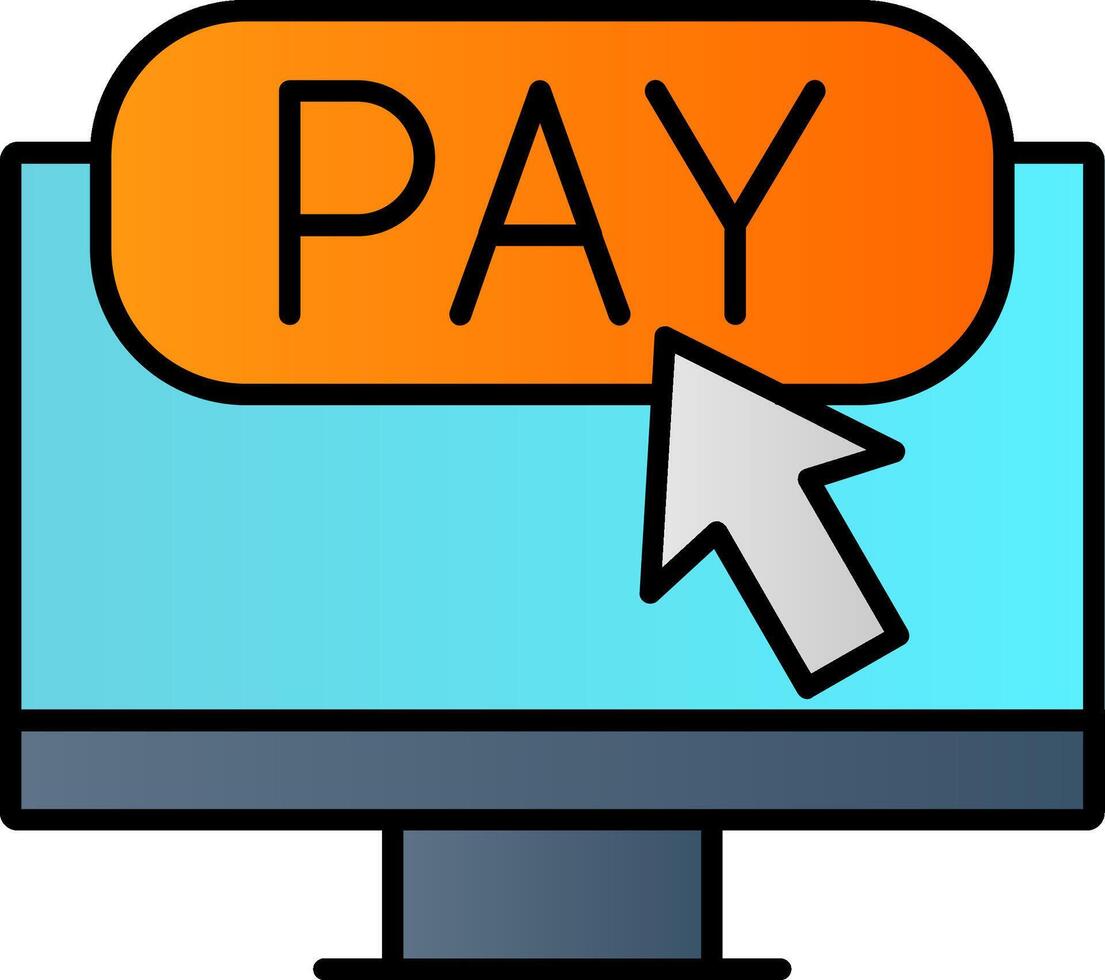 Online Payment Line Filled Gradient  Icon vector