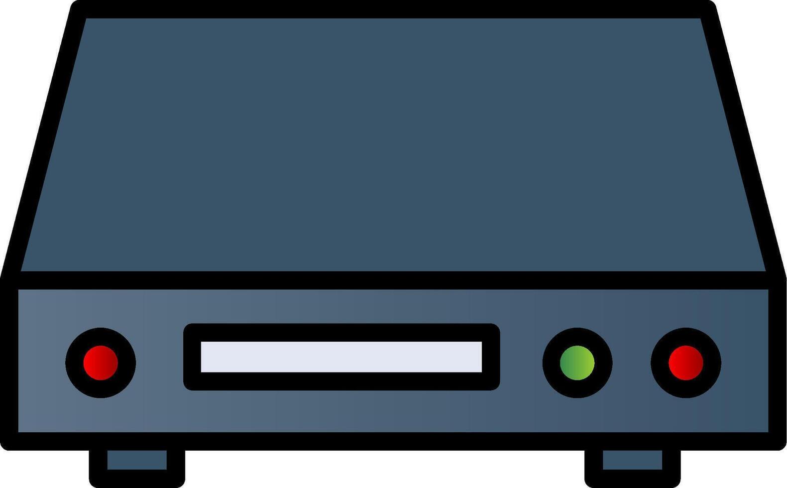 Dvd Player Line Filled Gradient  Icon vector
