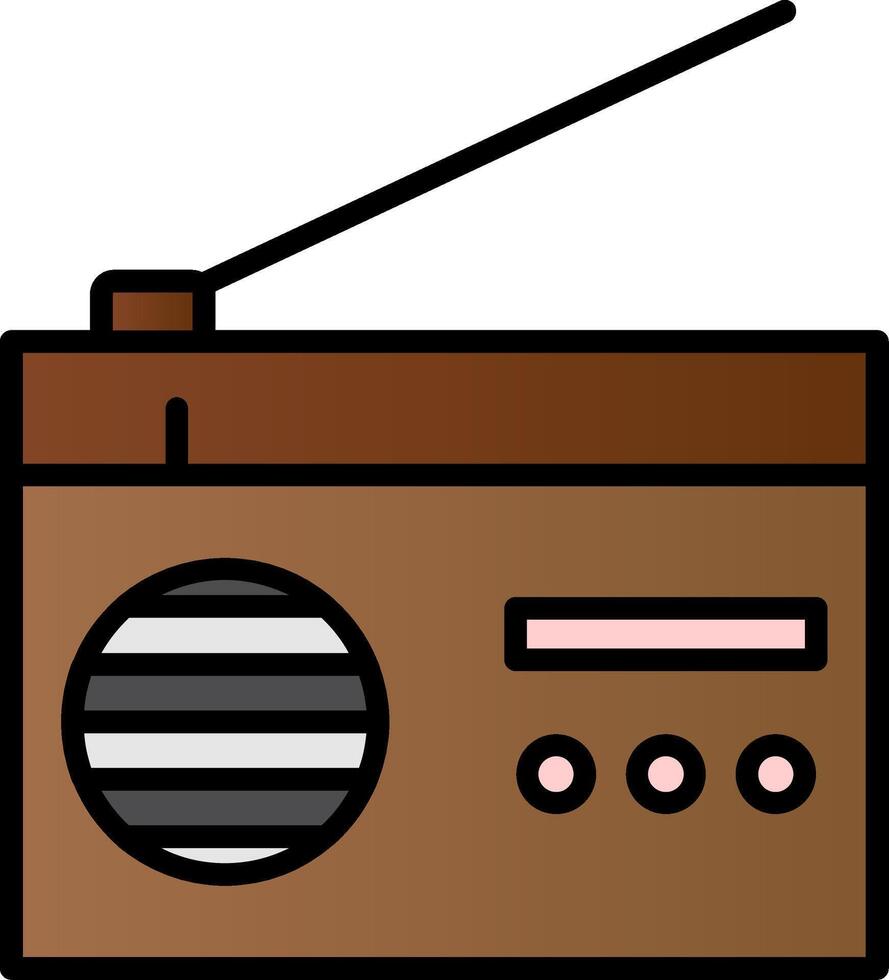 Radio Line Filled Gradient  Icon vector