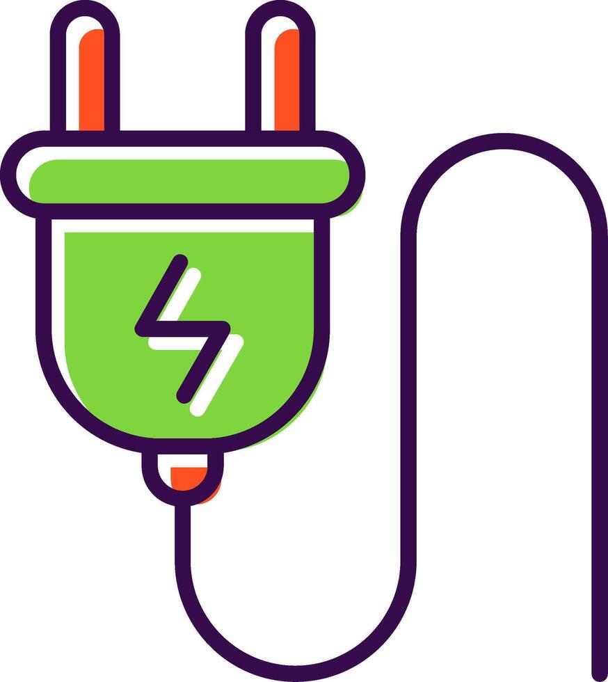 Plug Filled  Icon vector