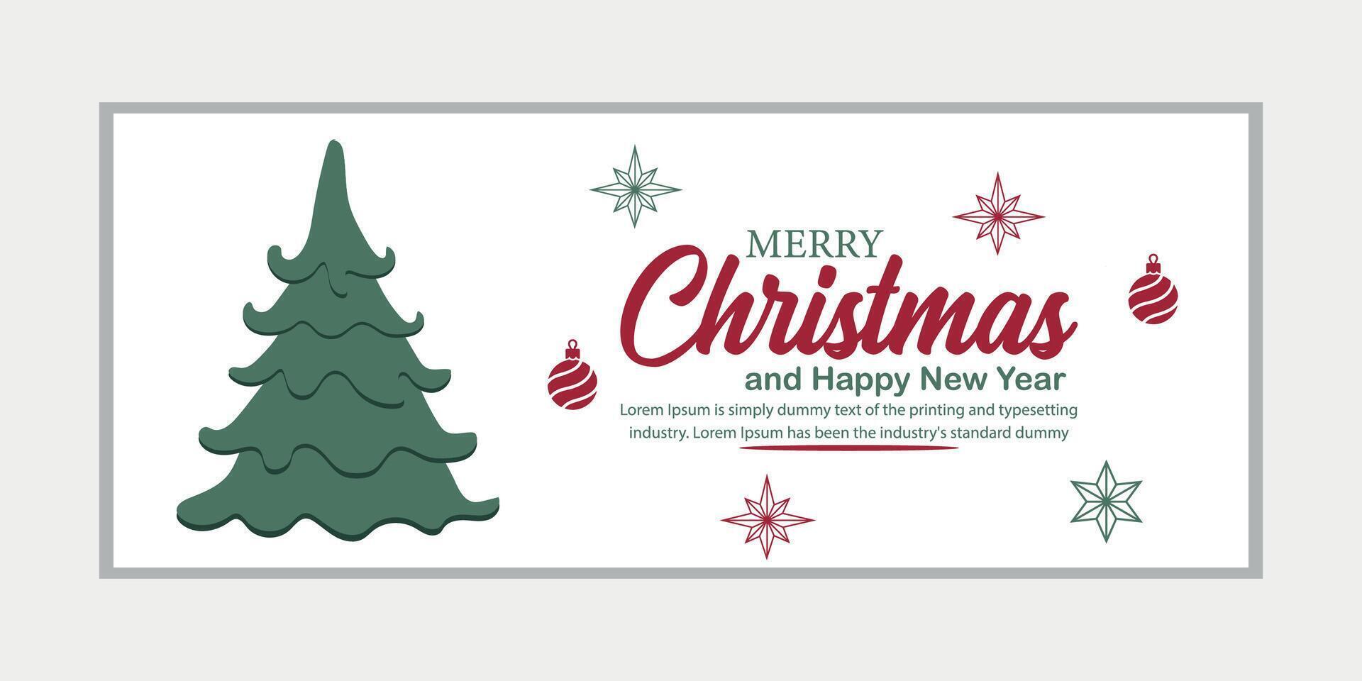 merry christmas banner set and happy new year banner, social media cover and web banner vector