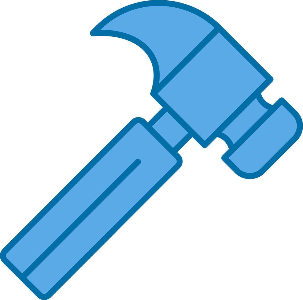 martillo lleno azul icono vector