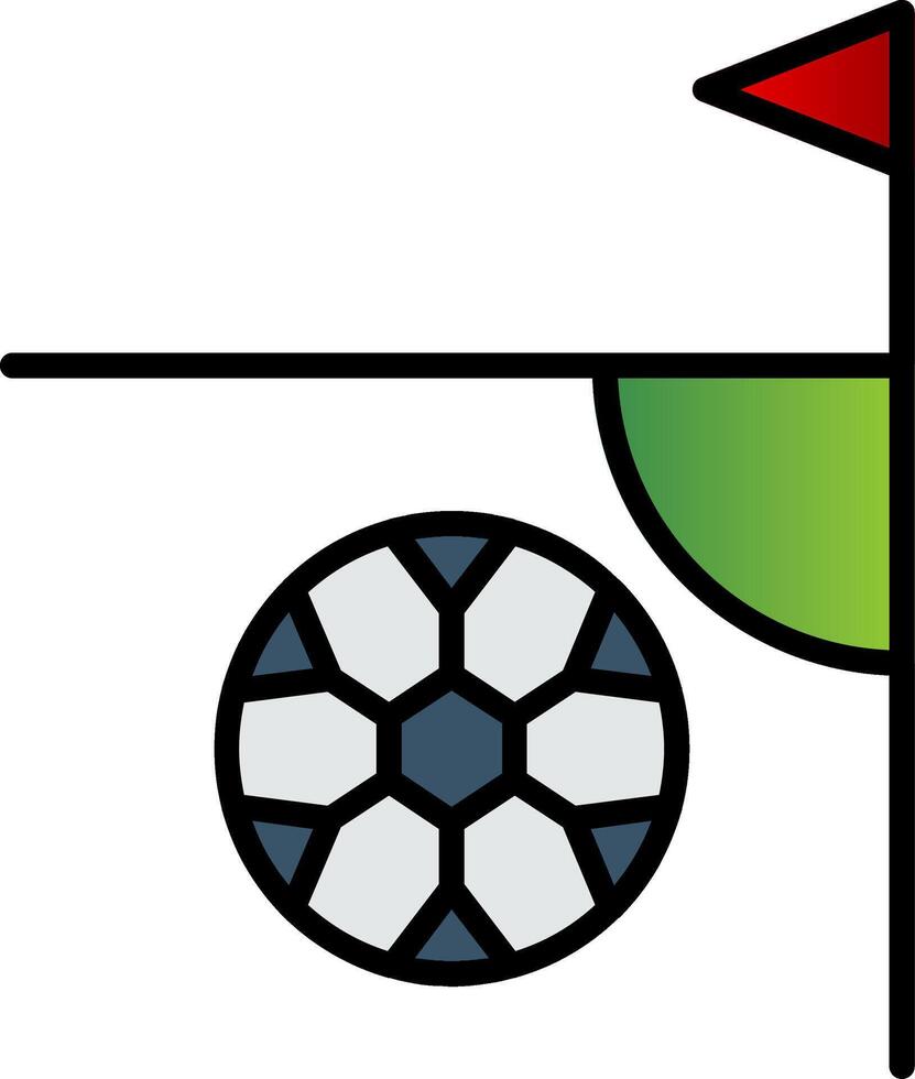 Football Corner Line Filled Gradient  Icon vector