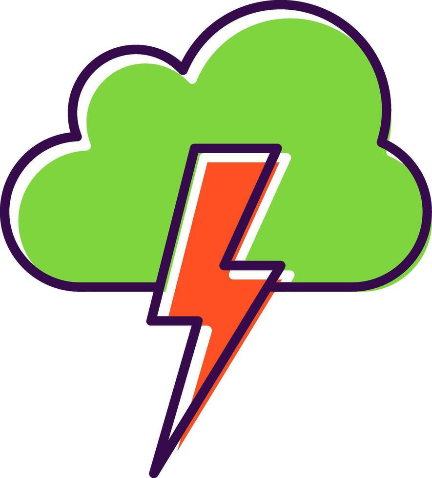 Lightning Filled  Icon vector