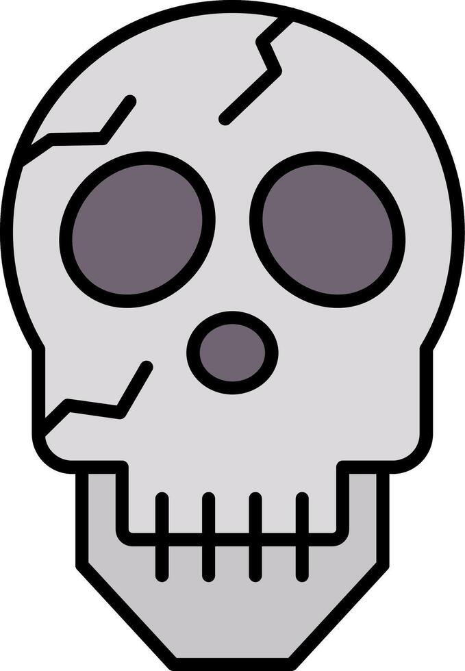 Skull Line Filled Gradient  Icon vector