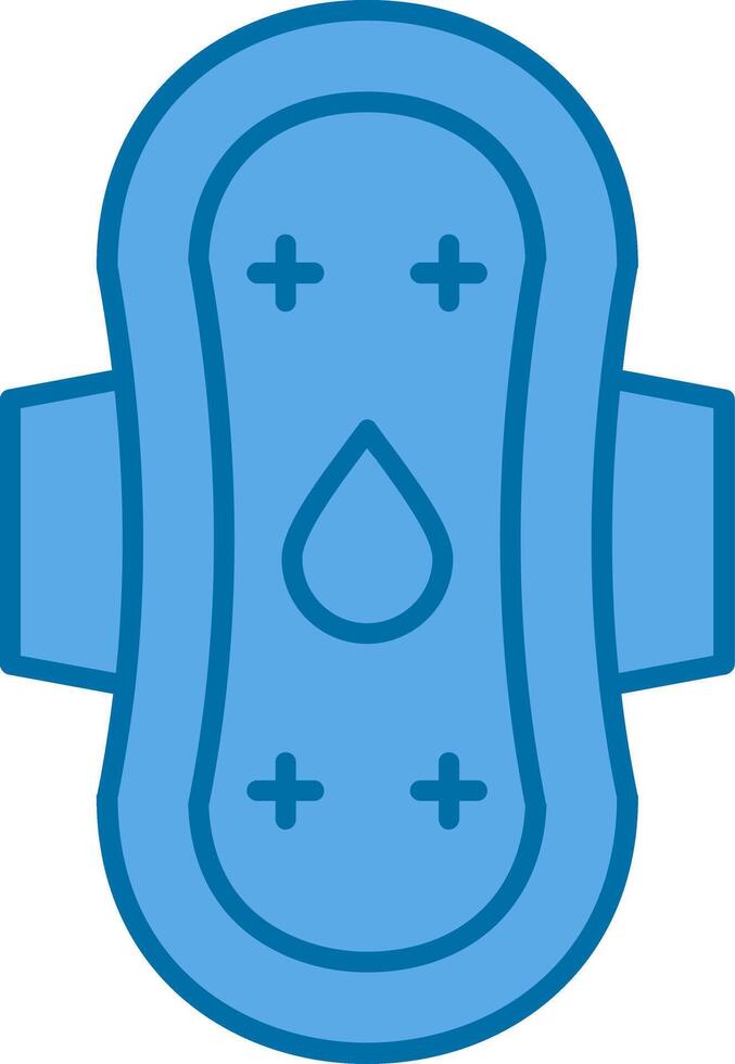 Sanitary Towel Filled Blue  Icon vector