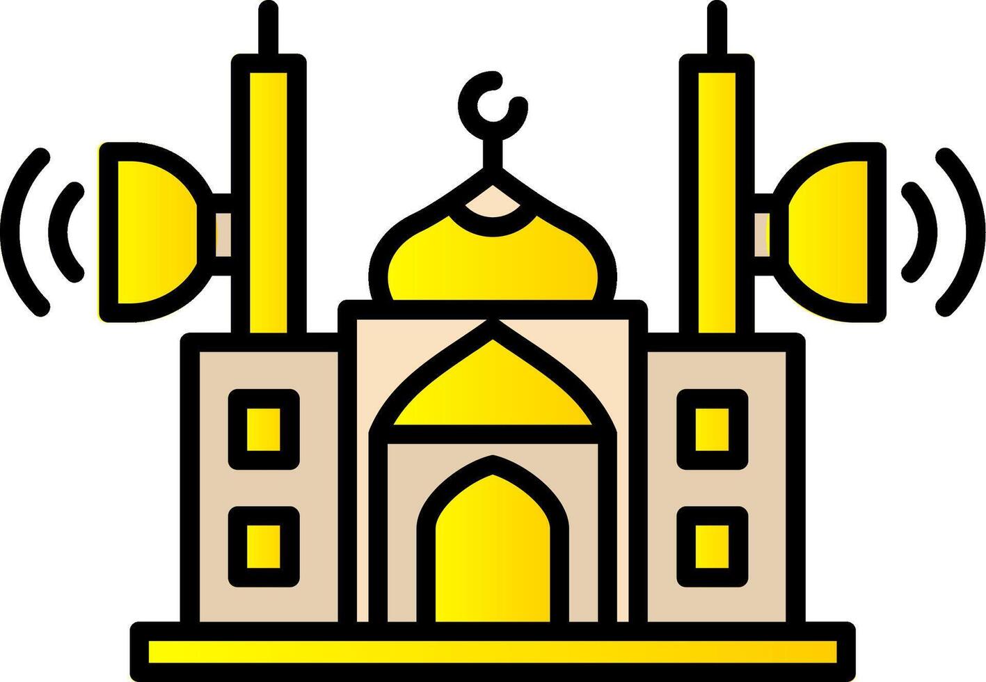 Mosque Speaker Line Filled Gradient  Icon vector