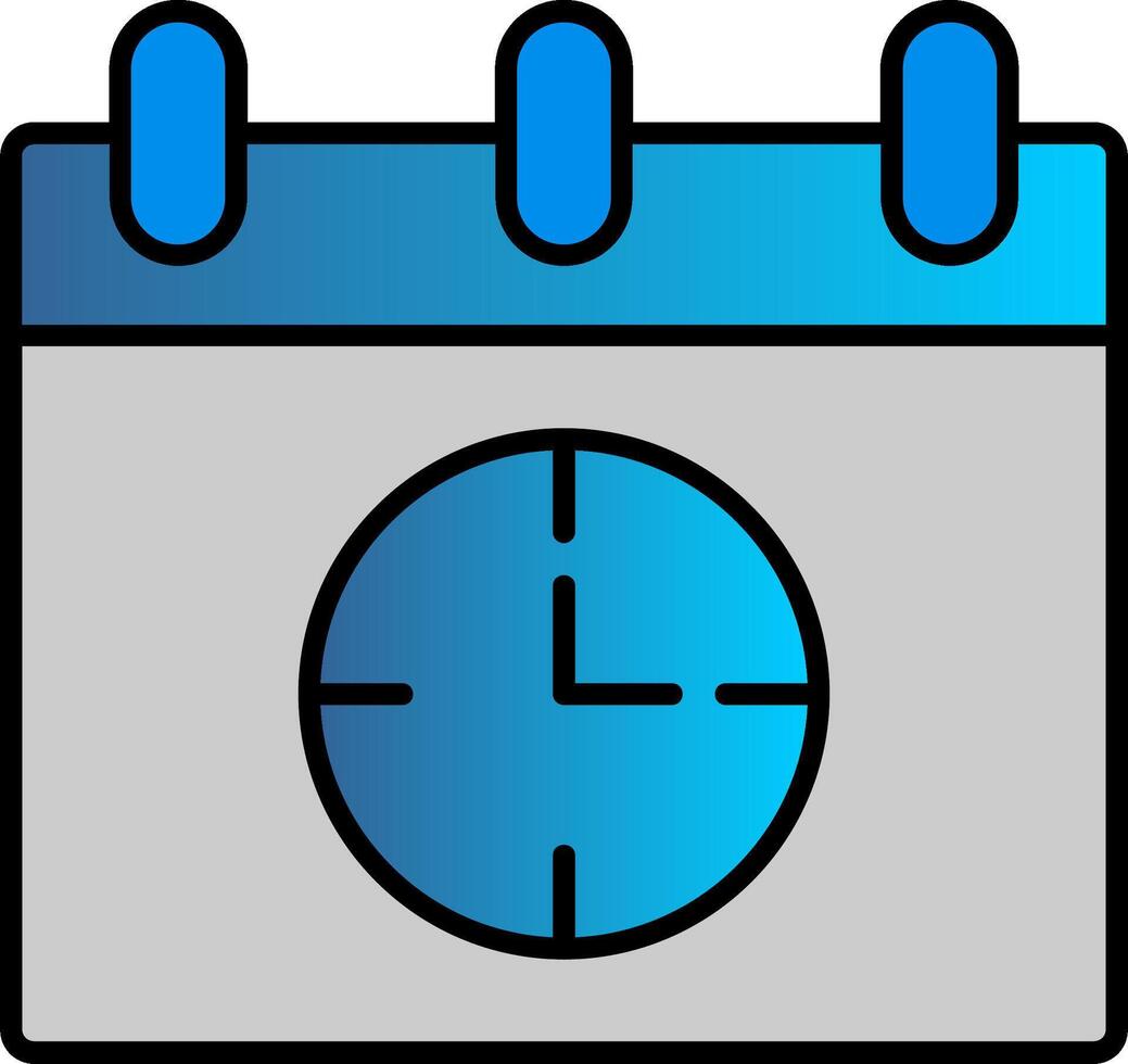 Time Management Line Filled Gradient  Icon vector