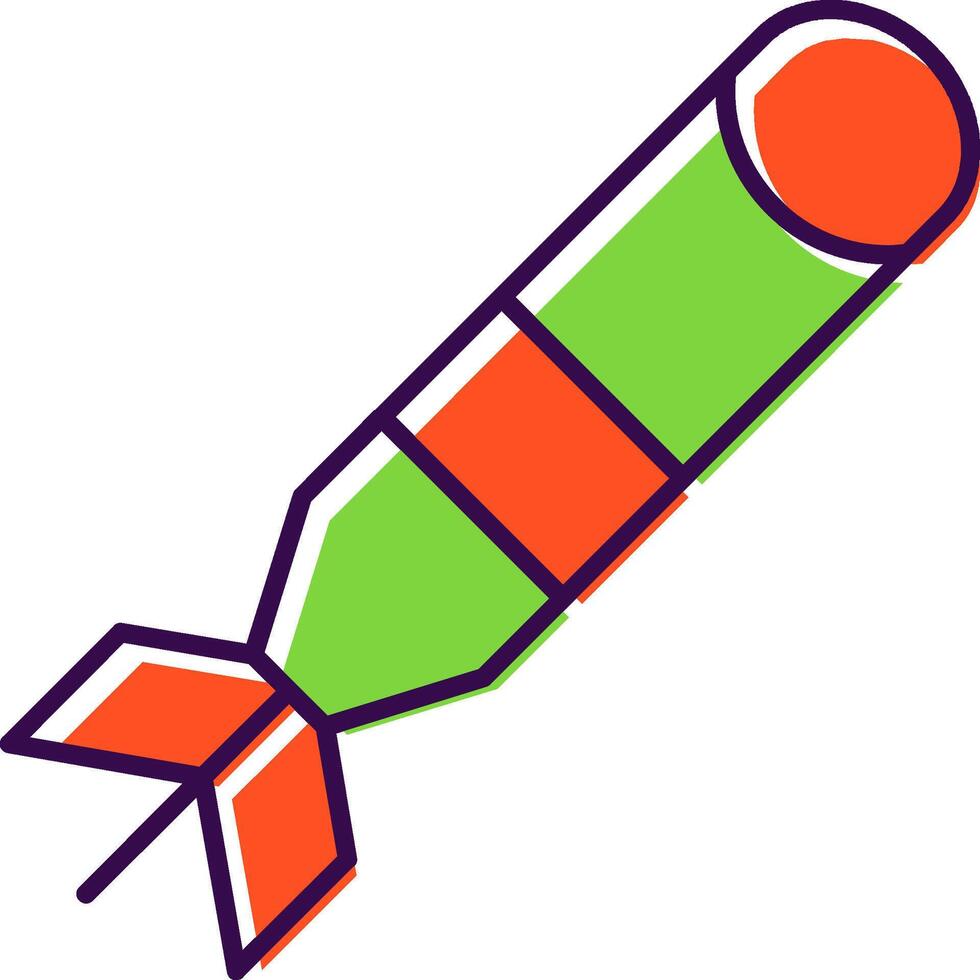 Torpedo Filled  Icon vector