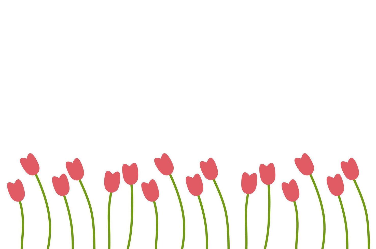 simple red tulip illustration background vector