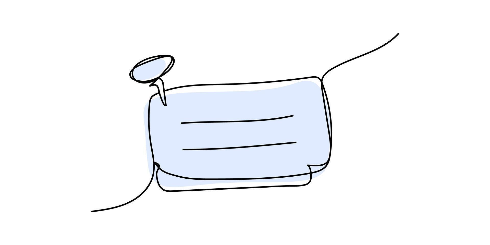 Continuous line sticker with paper clip icon isolated. Vector to do list illustration.