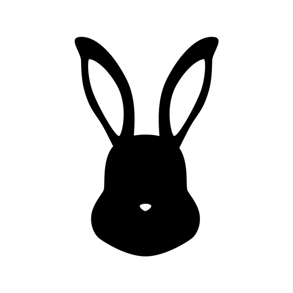 Cuter rabbit face silhouette clipart icon vector