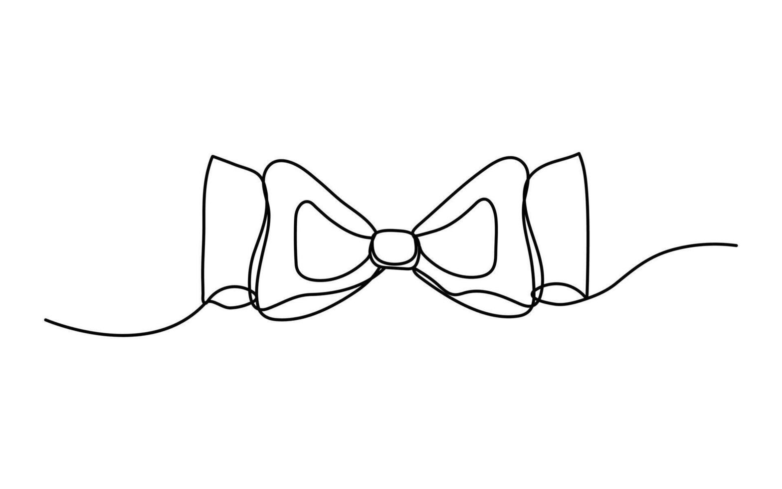 Continuous line bow icon isolated on white background. Vector one line woman bow accessory illustration.