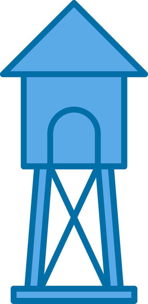 Watchtower Filled Blue  Icon vector