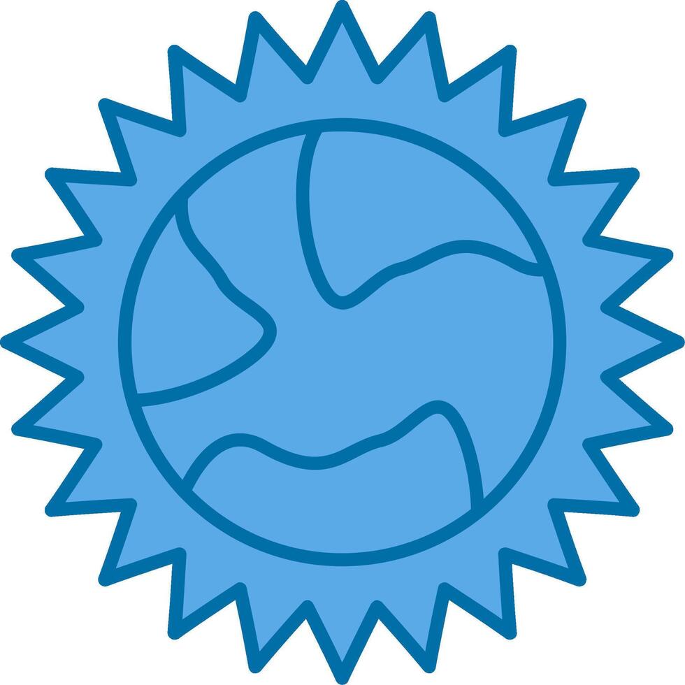 Sun Filled Blue  Icon vector