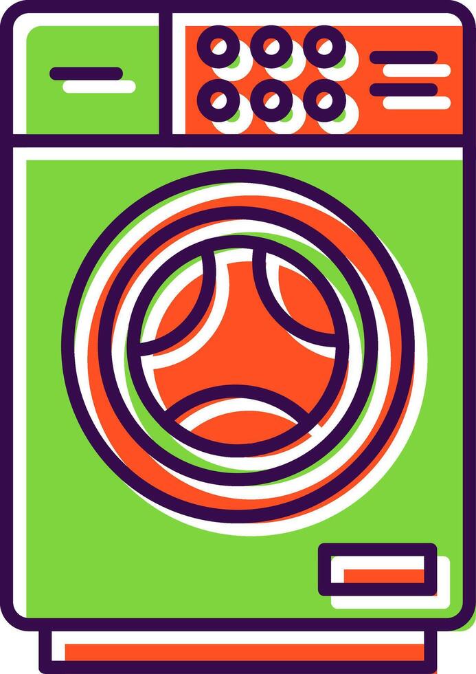 Washing Machine Filled  Icon vector