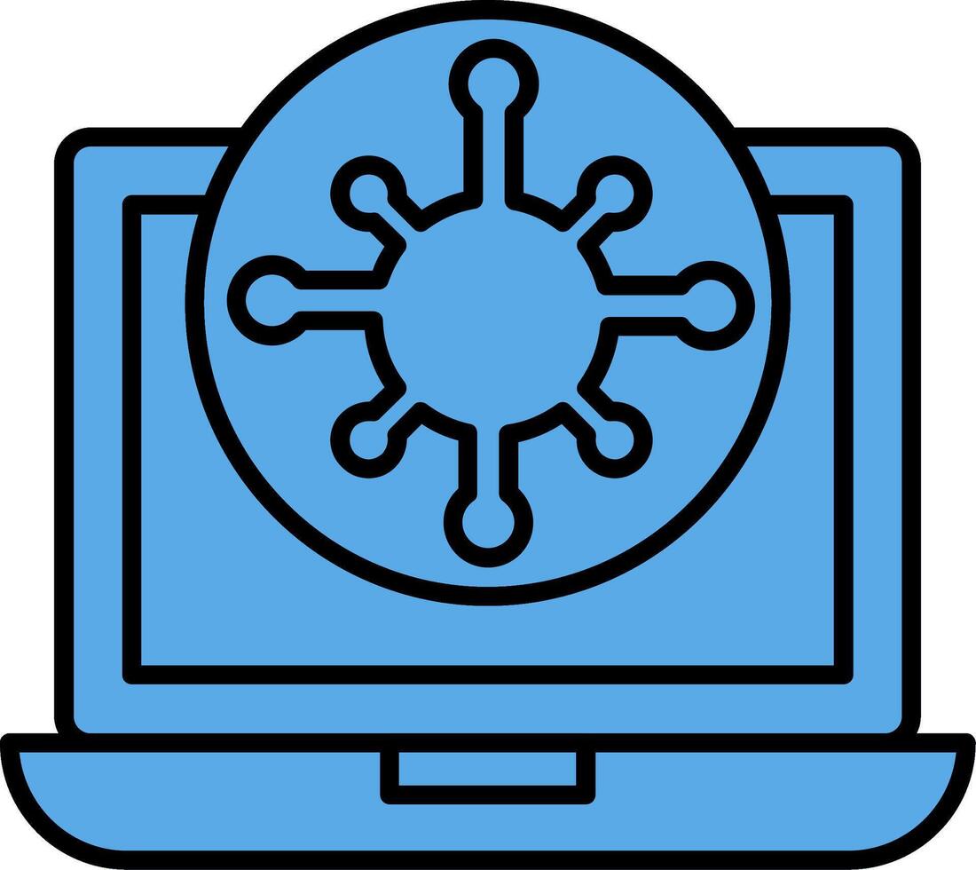 Virus Filled Blue  Icon vector