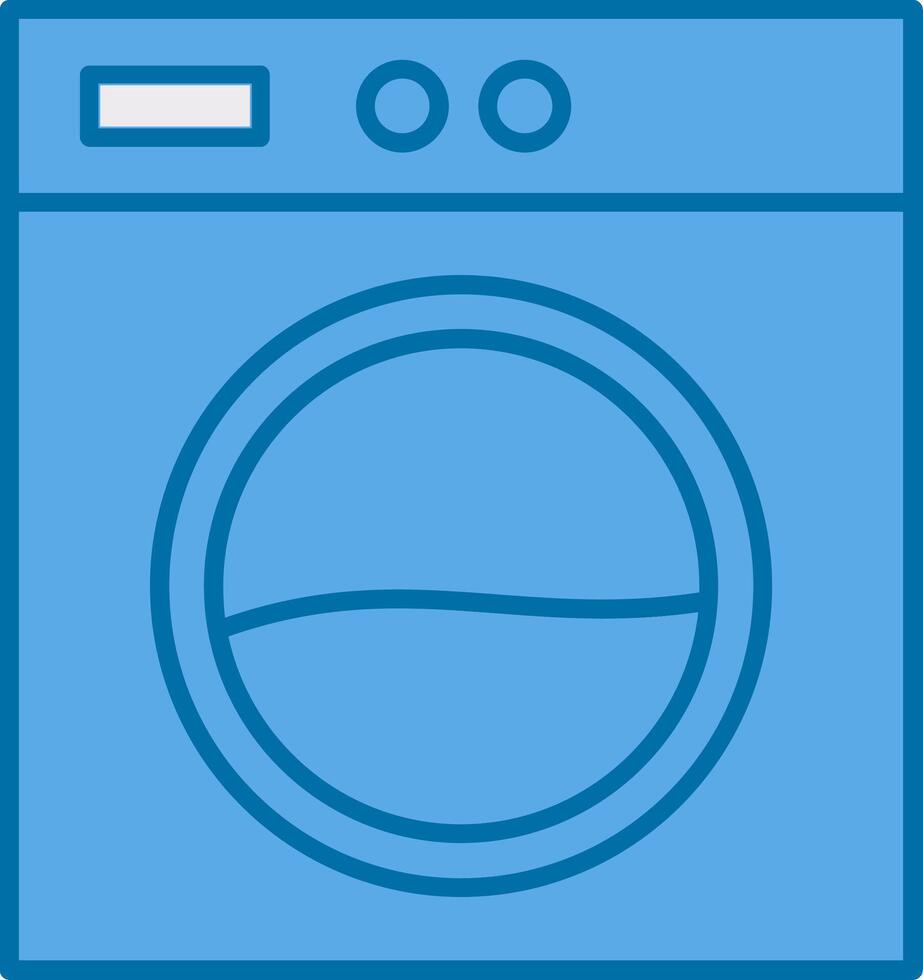 Laundry Machine Filled Blue  Icon vector