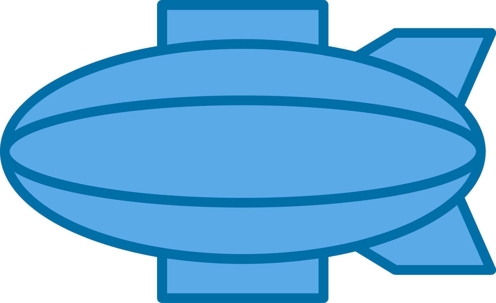Blimp Filled Blue  Icon vector
