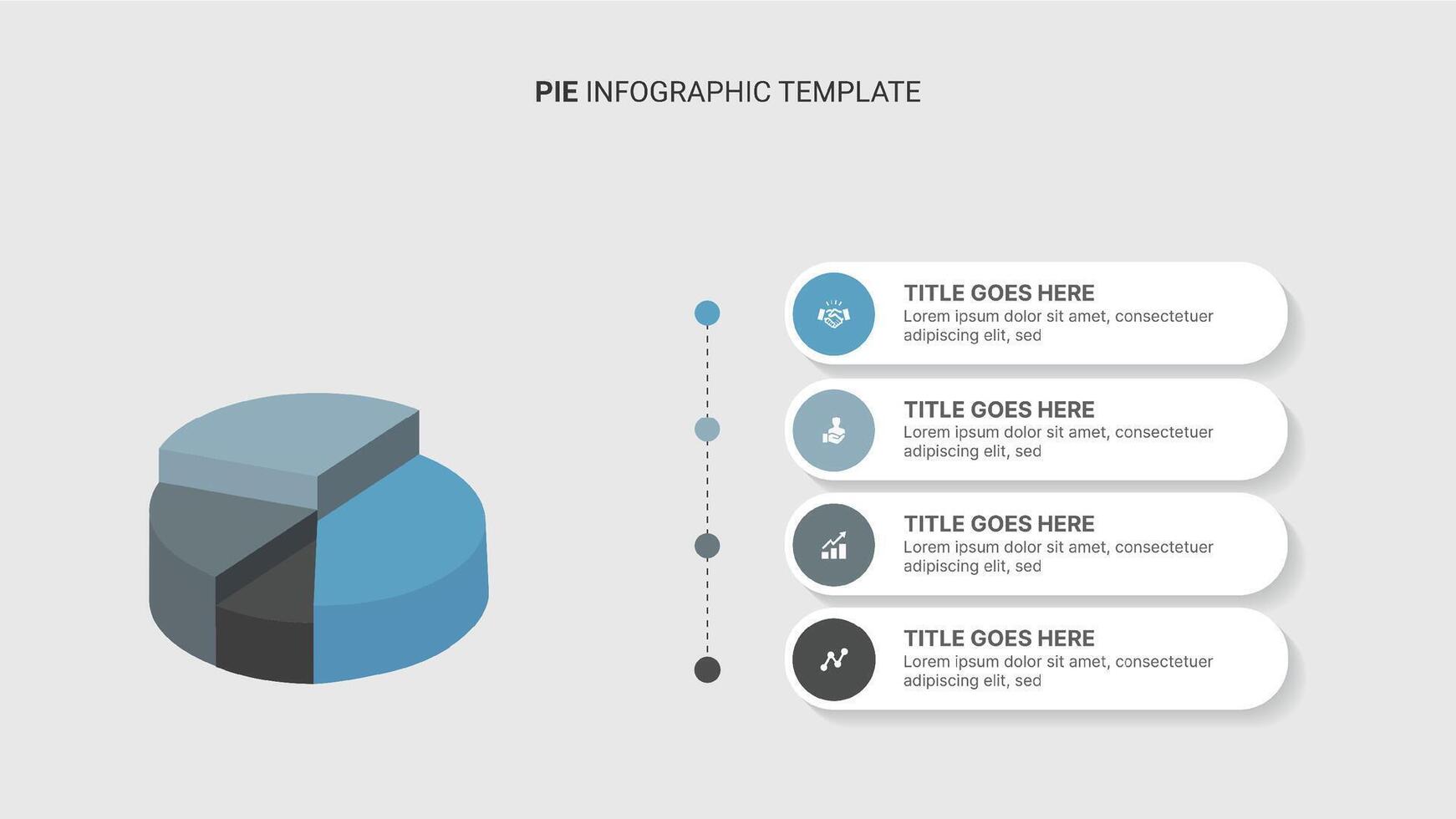 Pie Chart Infographic Template Design with 5 Slices vector