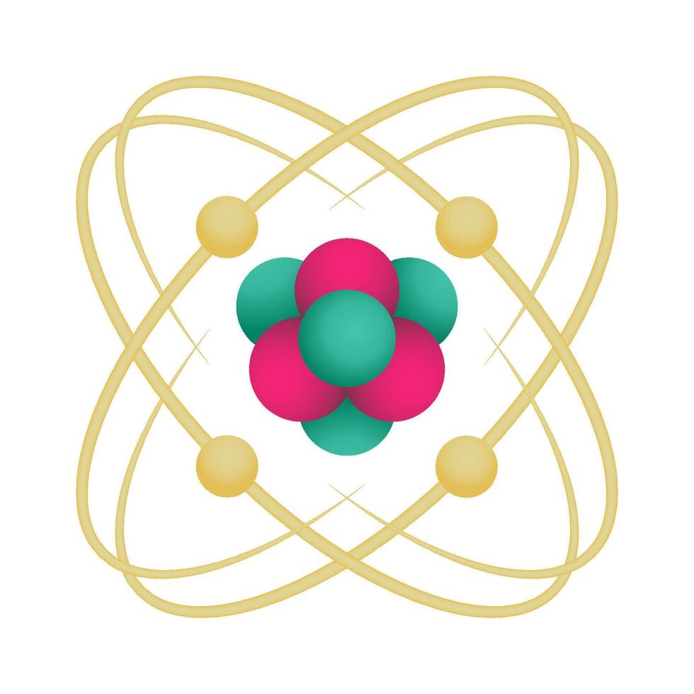 estructura de un átomo con protones neutrones y electrones vector