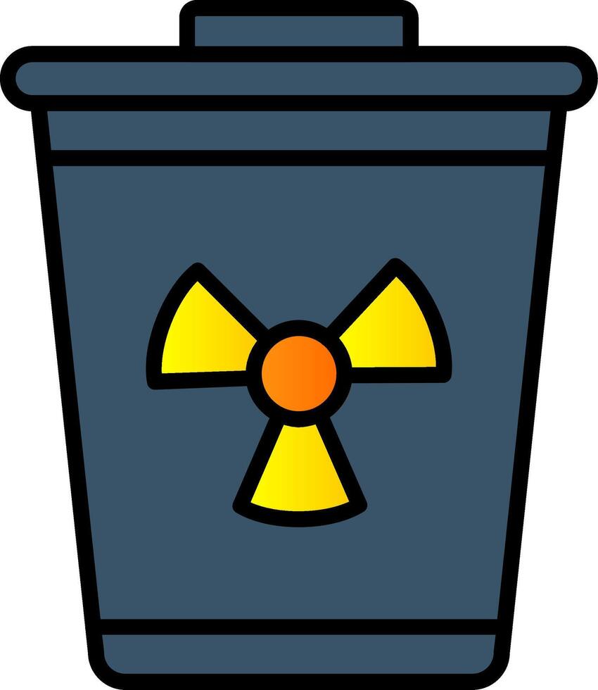 Toxic Waste Line Filled Gradient  Icon vector