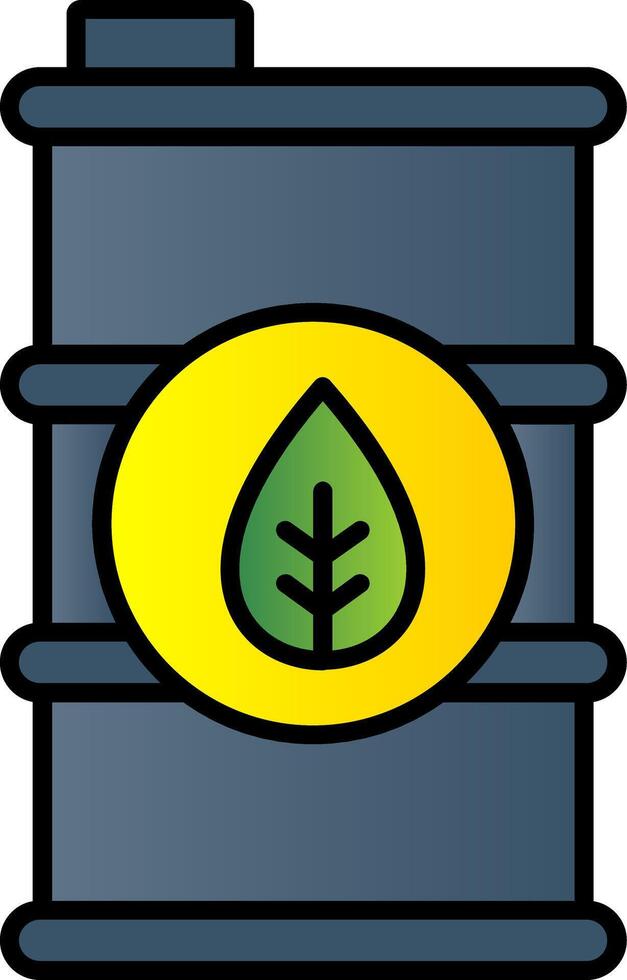 eco barril línea lleno degradado icono vector