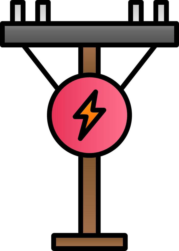 Electric Pole Line Filled Gradient  Icon vector