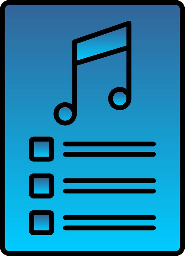 PlayList Line Filled Gradient  Icon vector