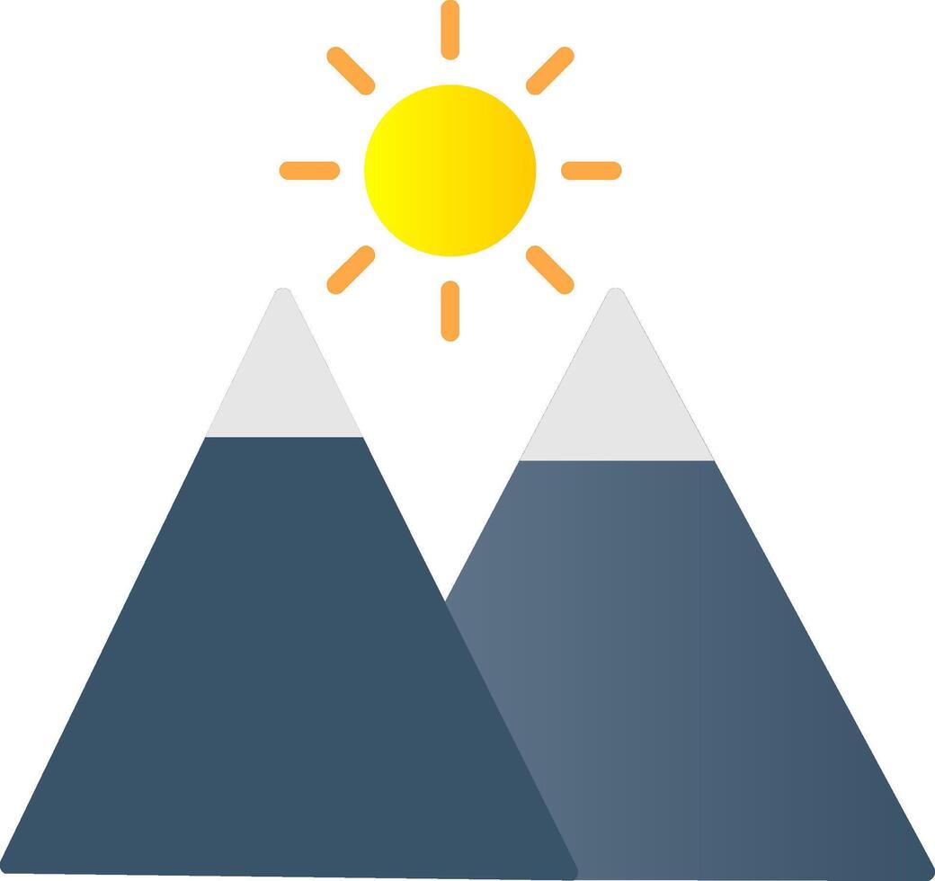 Mountains Flat Gradient  Icon vector