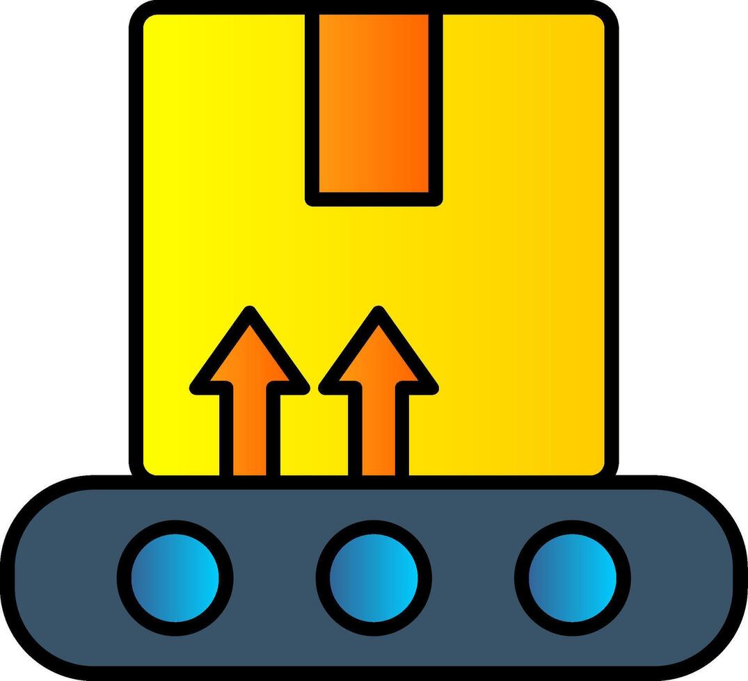 Conveyor Line Filled Gradient  Icon vector