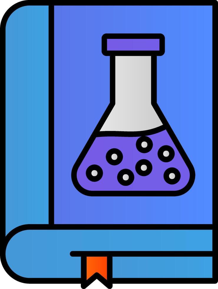 Science Book Line Filled Gradient  Icon vector
