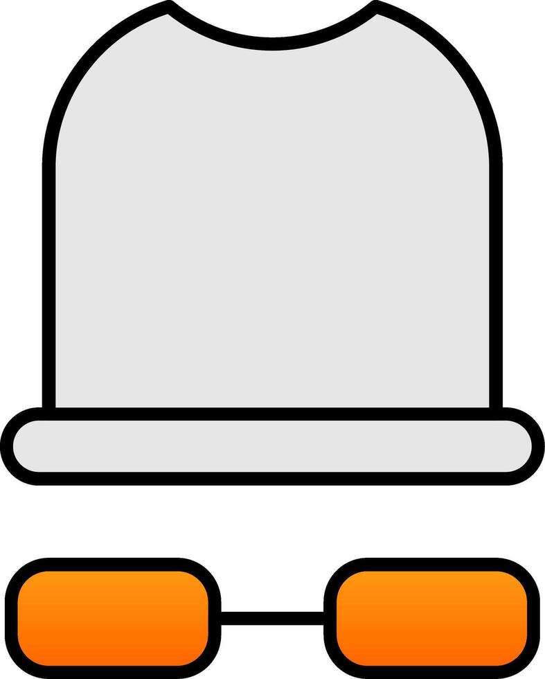White Hat Line Filled Gradient  Icon vector