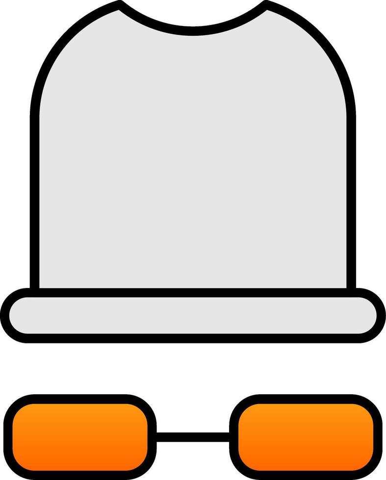 White Hat Line Filled Gradient  Icon vector