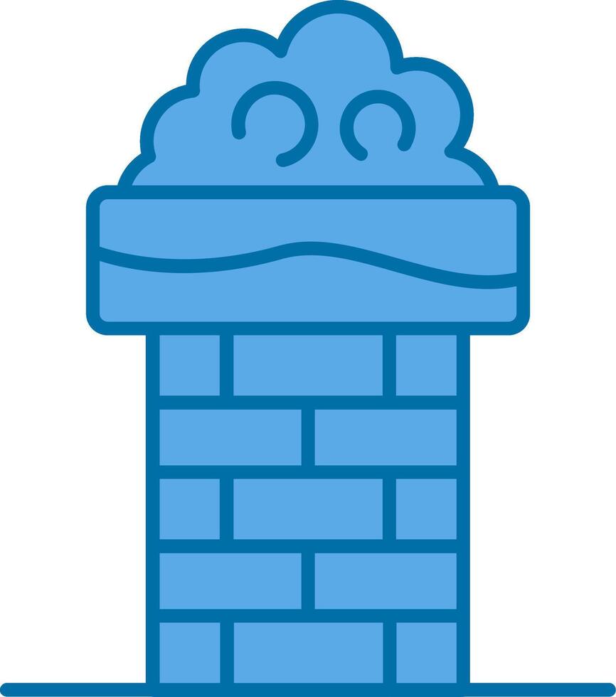 Chimney Top Filled Blue  Icon vector