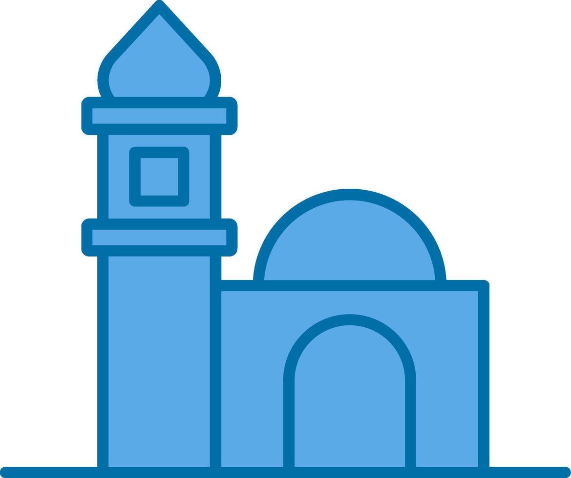 Mosque Filled Blue  Icon vector