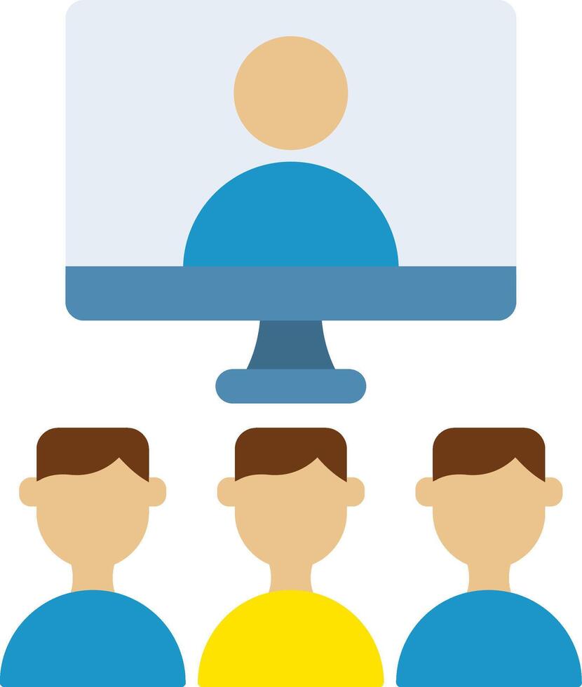 Virtual Class Flat Gradient  Icon vector