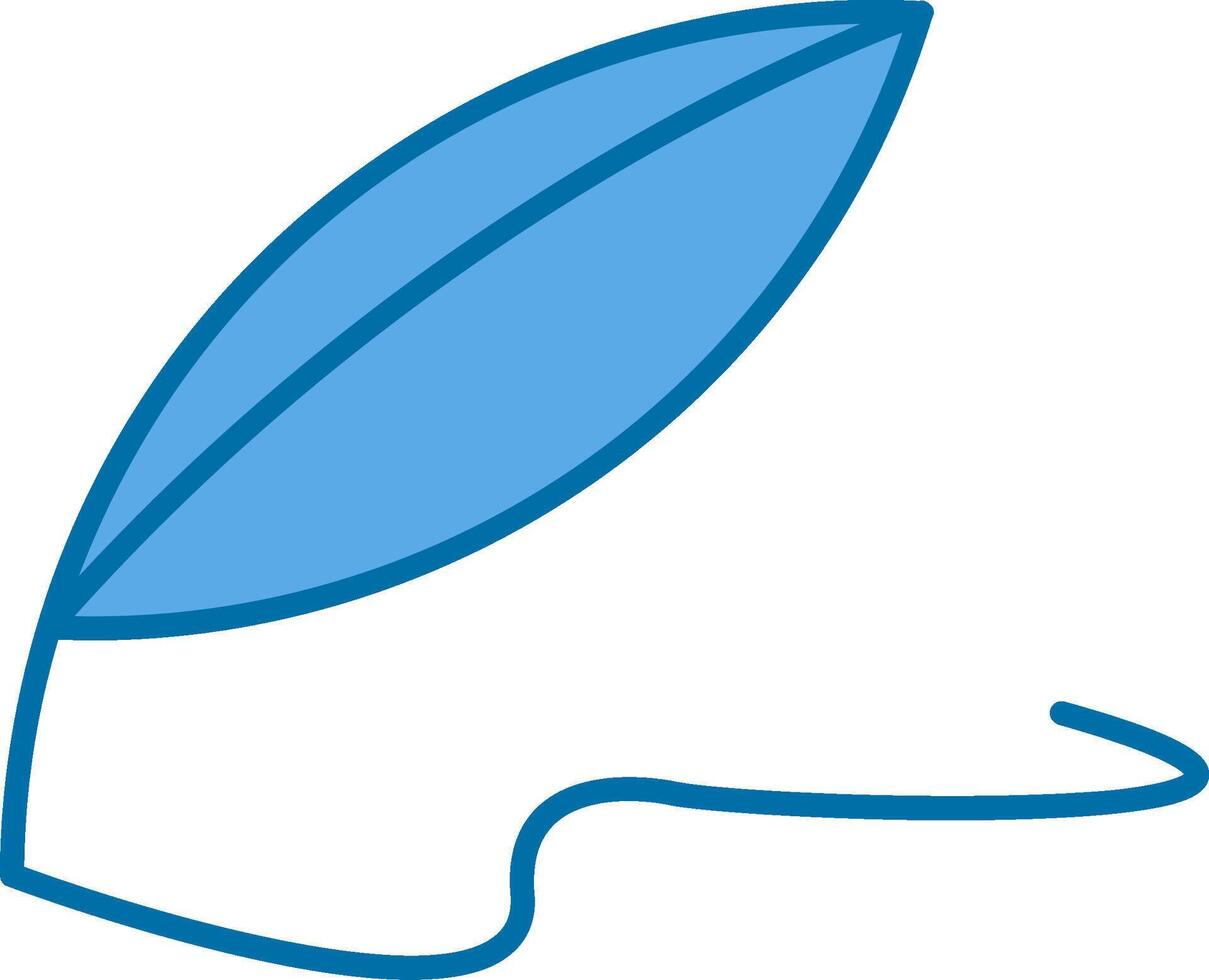 Quill Filled Blue  Icon vector