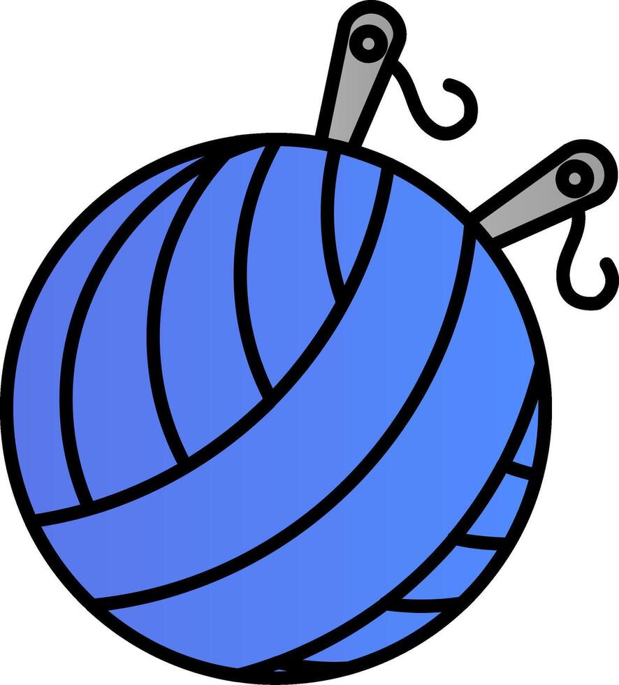Yarn Ball Line Filled Gradient  Icon vector