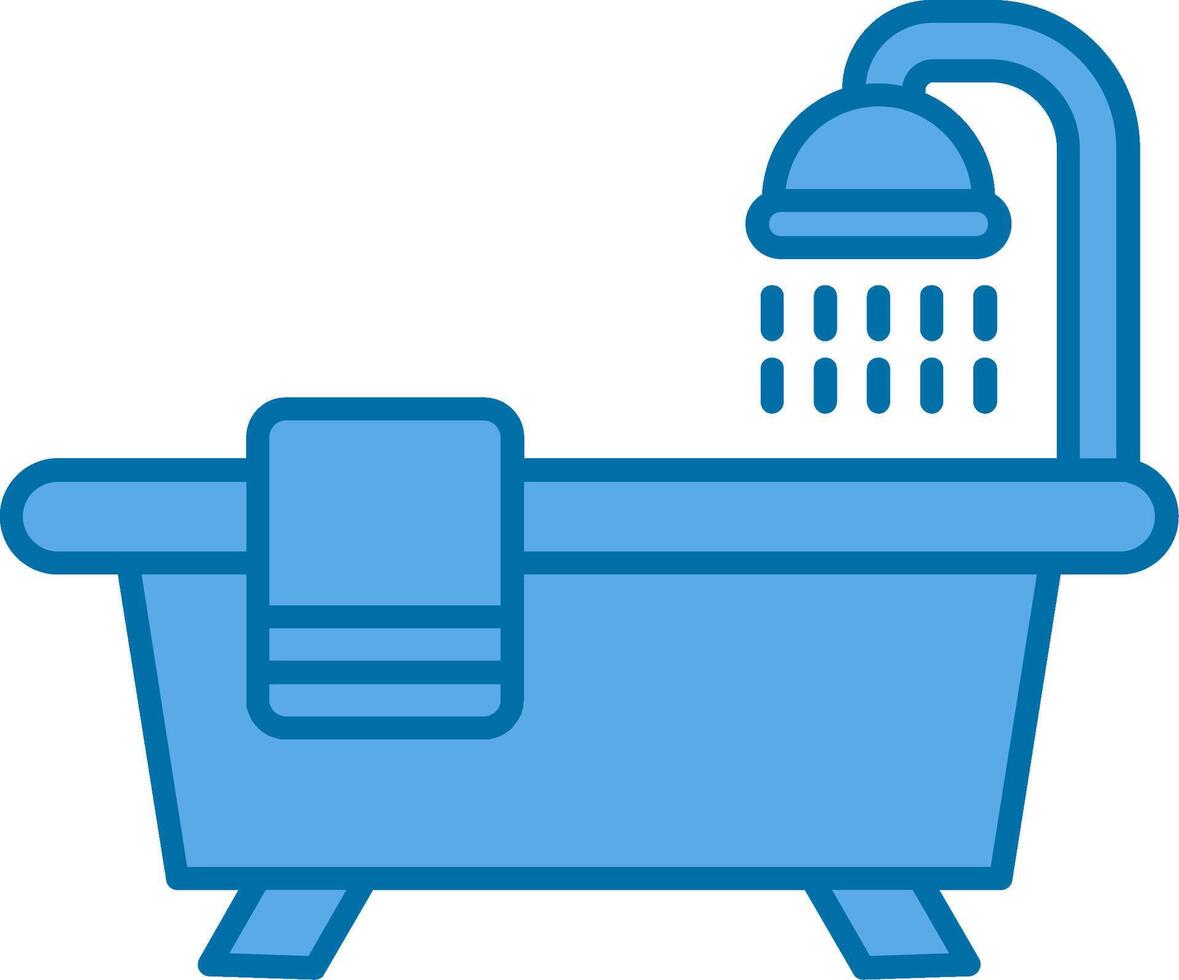 Bathtub Filled Blue  Icon vector