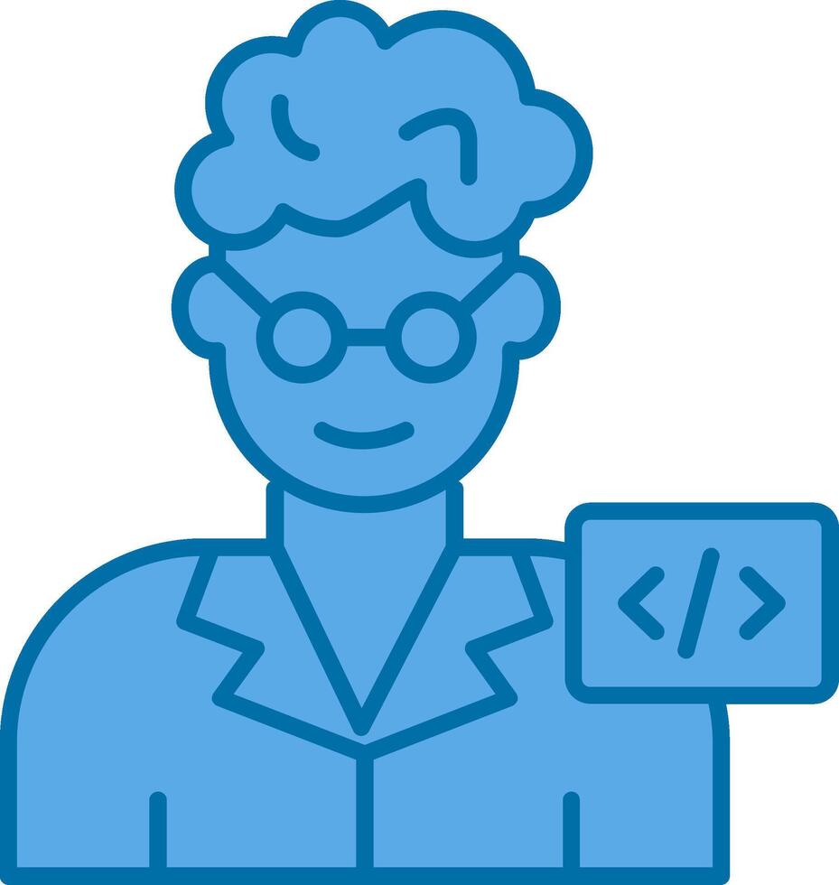 Programmer Filled Blue  Icon vector