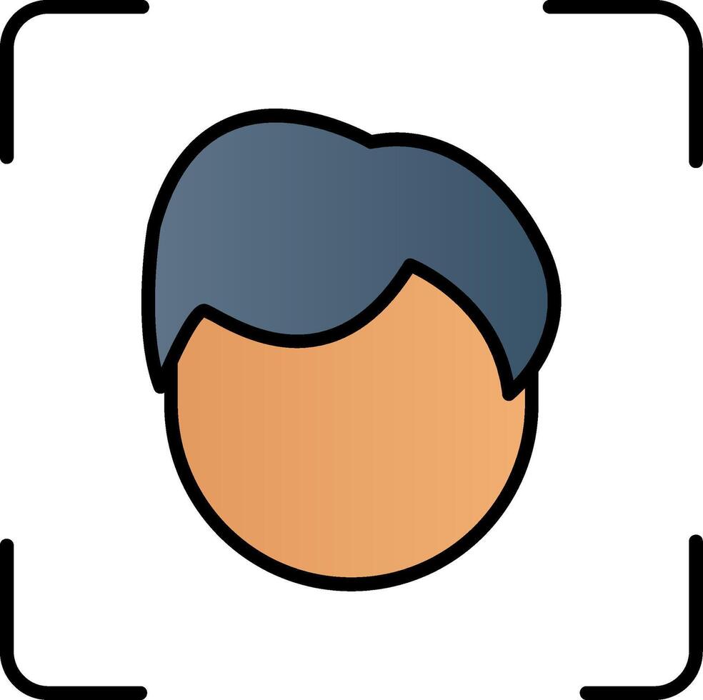 Face Scan Line Filled Gradient  Icon vector