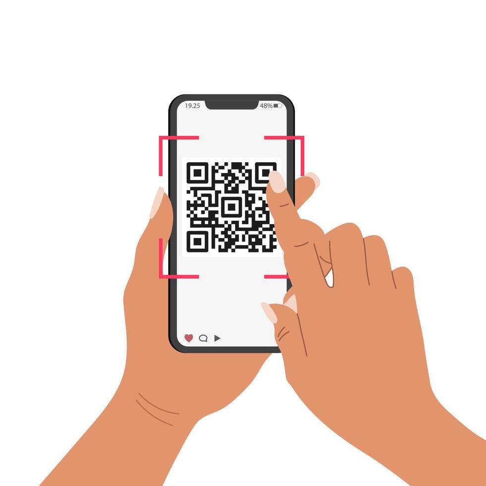 QR code mobile phone scan on screen. Business and technology concept. Illustration. Vector. vector