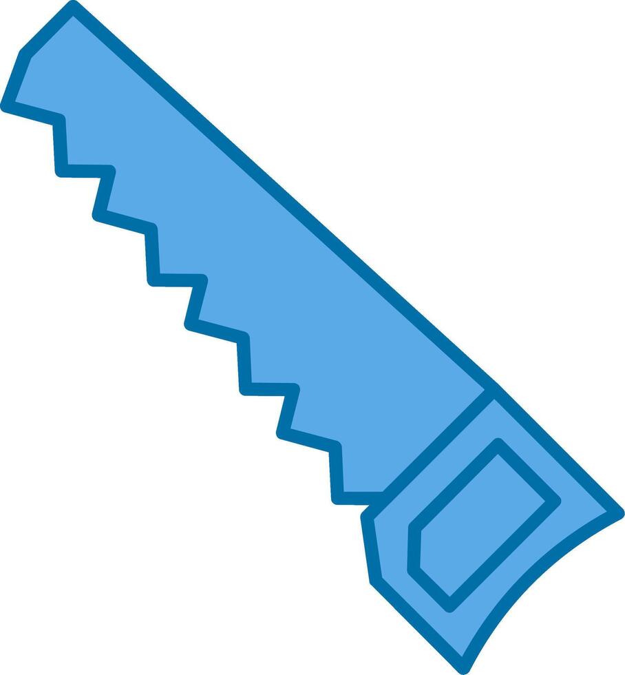 Handsaw Filled Blue  Icon vector