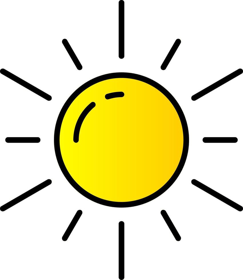 Sun Line Filled Gradient  Icon vector