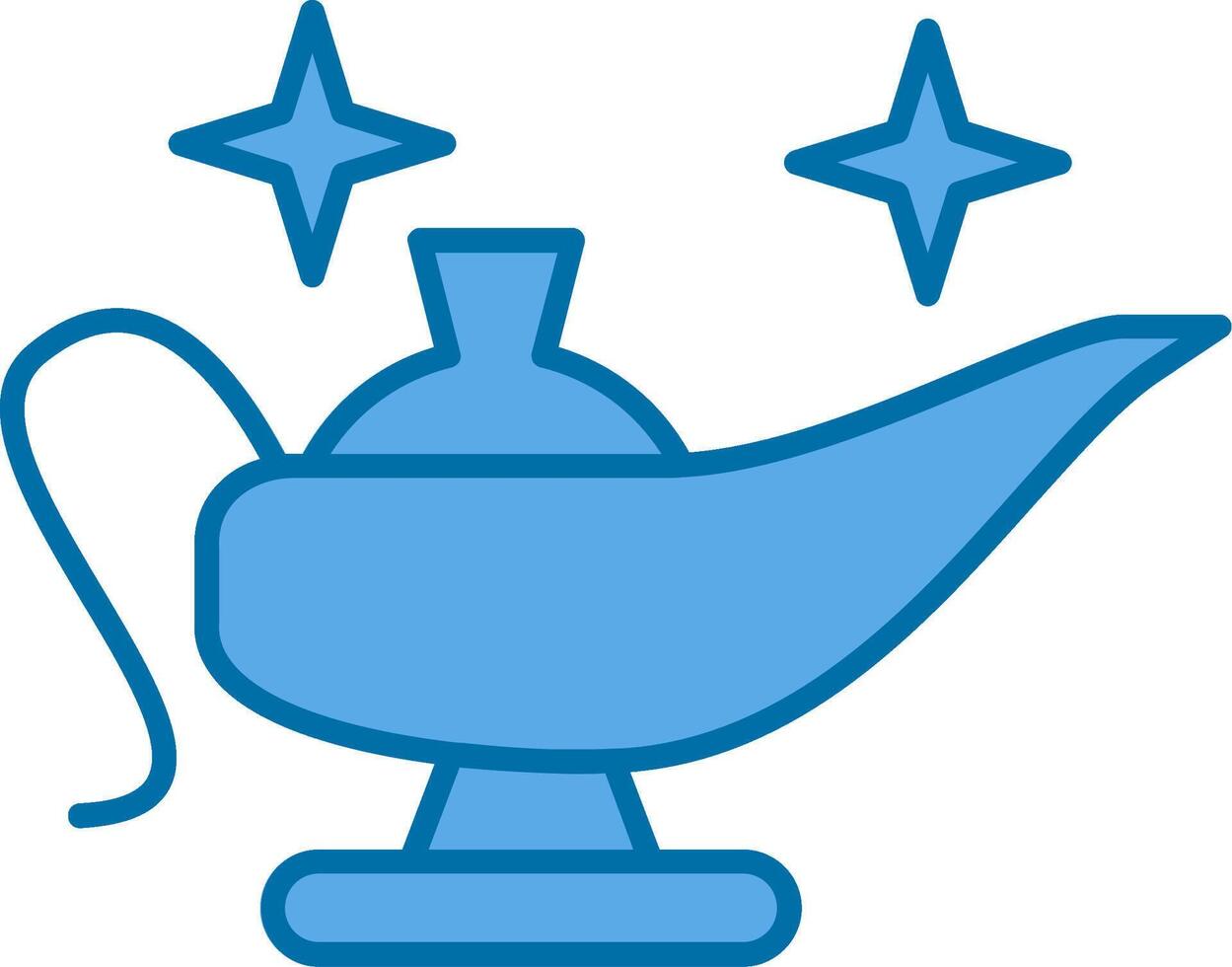 Magical Lamp Filled Blue  Icon vector