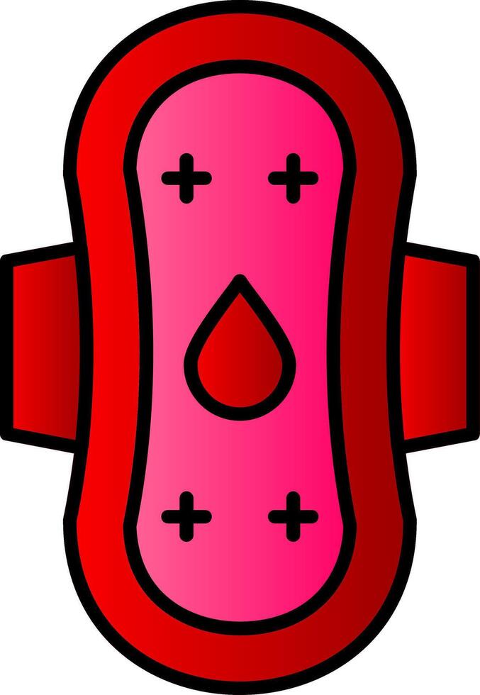 Sanitary Towel Line Filled Gradient  Icon vector
