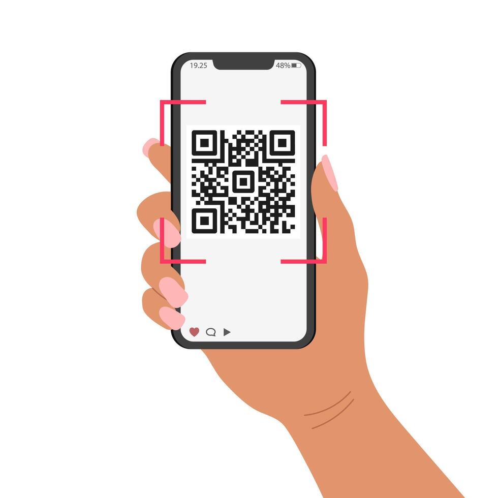 QR code mobile phone scan on screen. Business and technology concept. Illustration. Vector. vector