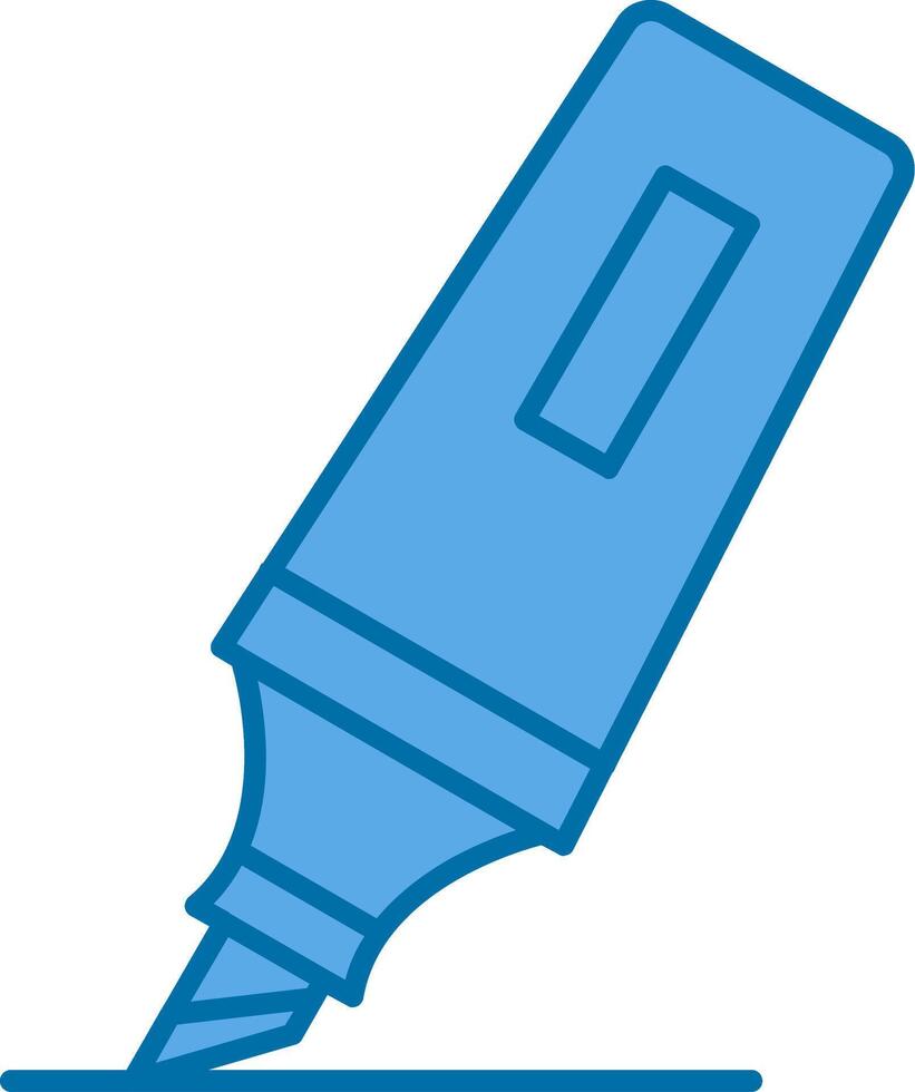 Highlighter Filled Blue  Icon vector